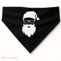 Funny Hipster Santa Last Minute Retro Christmas Matching USA-Made Doggie Bandana thumb 0