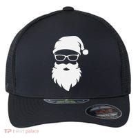 Funny Hipster Santa Last Minute Retro Christmas Matching Flexfit Unipanel Trucker Cap thumb 0