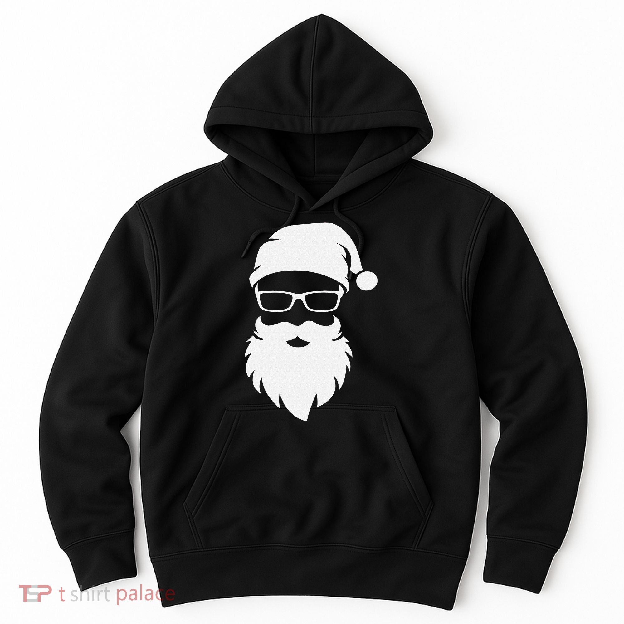 Funny Hipster Santa Last Minute Retro Christmas Matching Hoodie