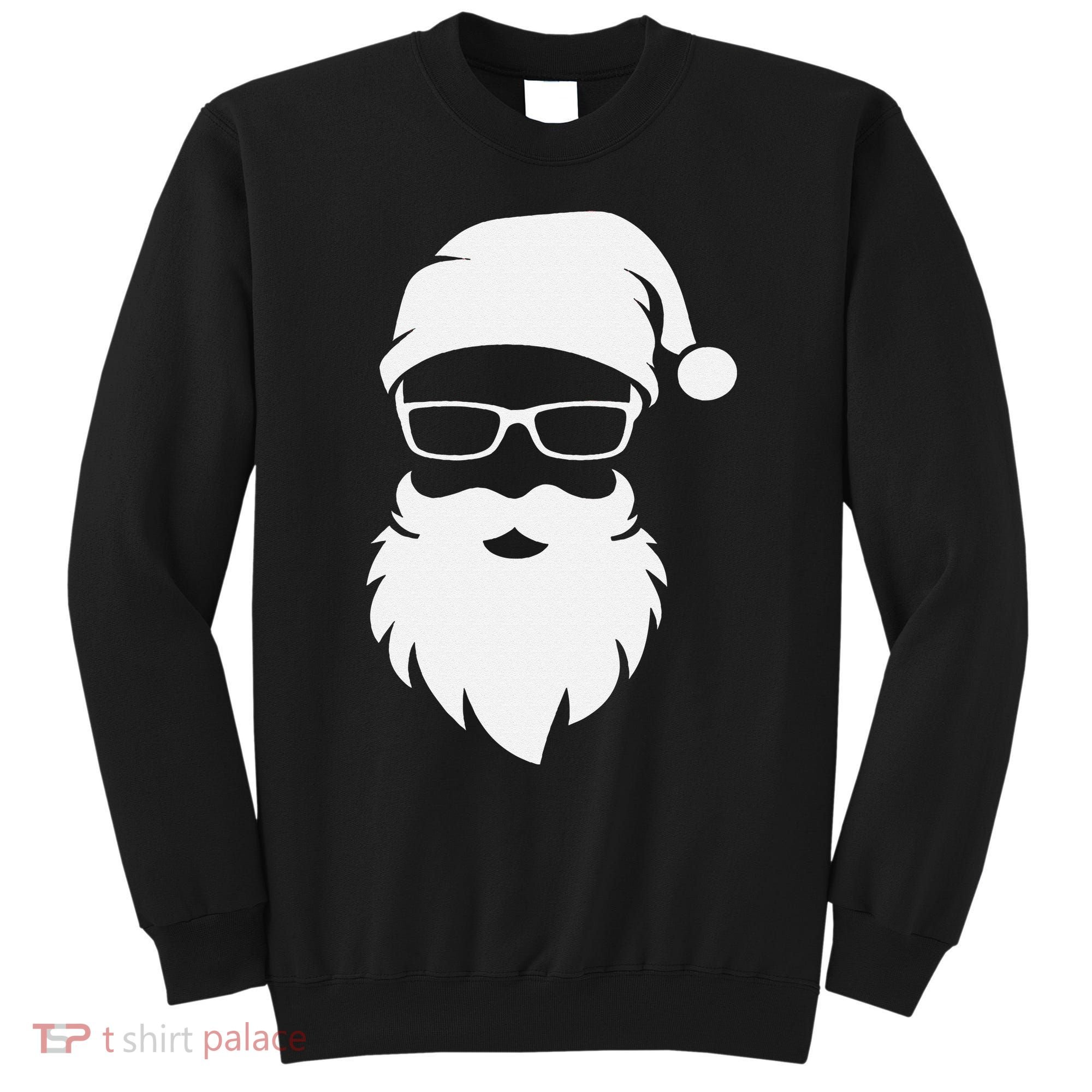 Funny Hipster Santa Last Minute Retro Christmas Matching Sweatshirt