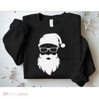 Funny Hipster Santa Last Minute Retro Christmas Matching Sweatshirt thumb 2