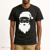 Funny Hipster Santa Last Minute Retro Christmas Matching Tall T-Shirt thumb 2