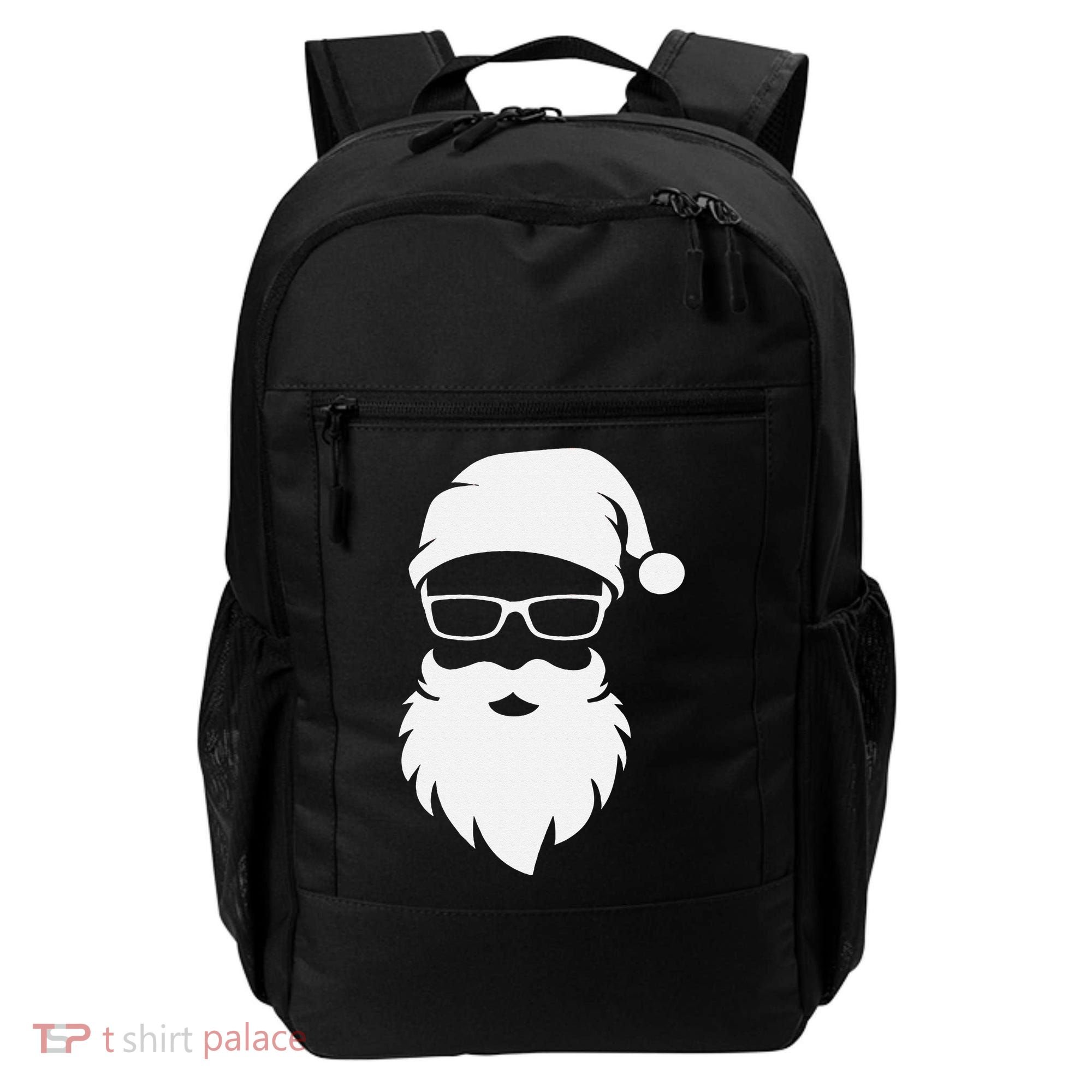 Funny Hipster Santa Last Minute Retro Christmas Matching Backpack