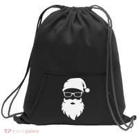 Funny Hipster Santa Last Minute Retro Christmas Matching Sweatshirt Cinch Pack Bag thumb 0
