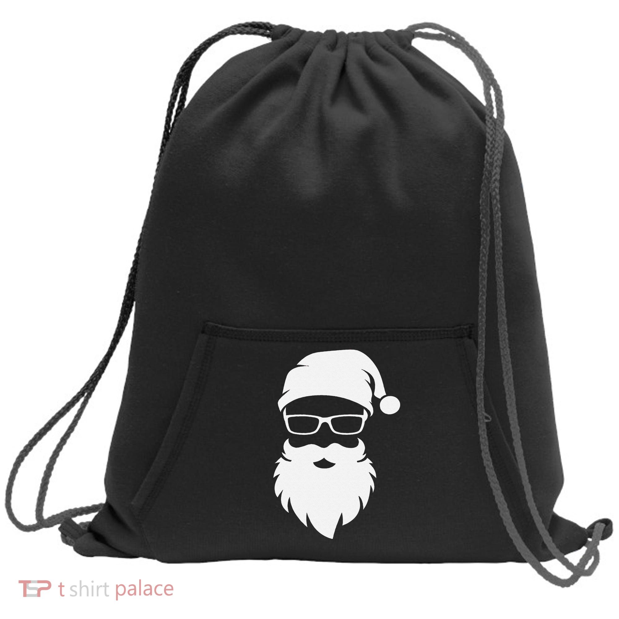 Funny Hipster Santa Last Minute Retro Christmas Matching Sweatshirt Cinch Pack Bag
