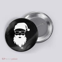 Funny Hipster Santa Last Minute Retro Christmas Matching Button thumb 0