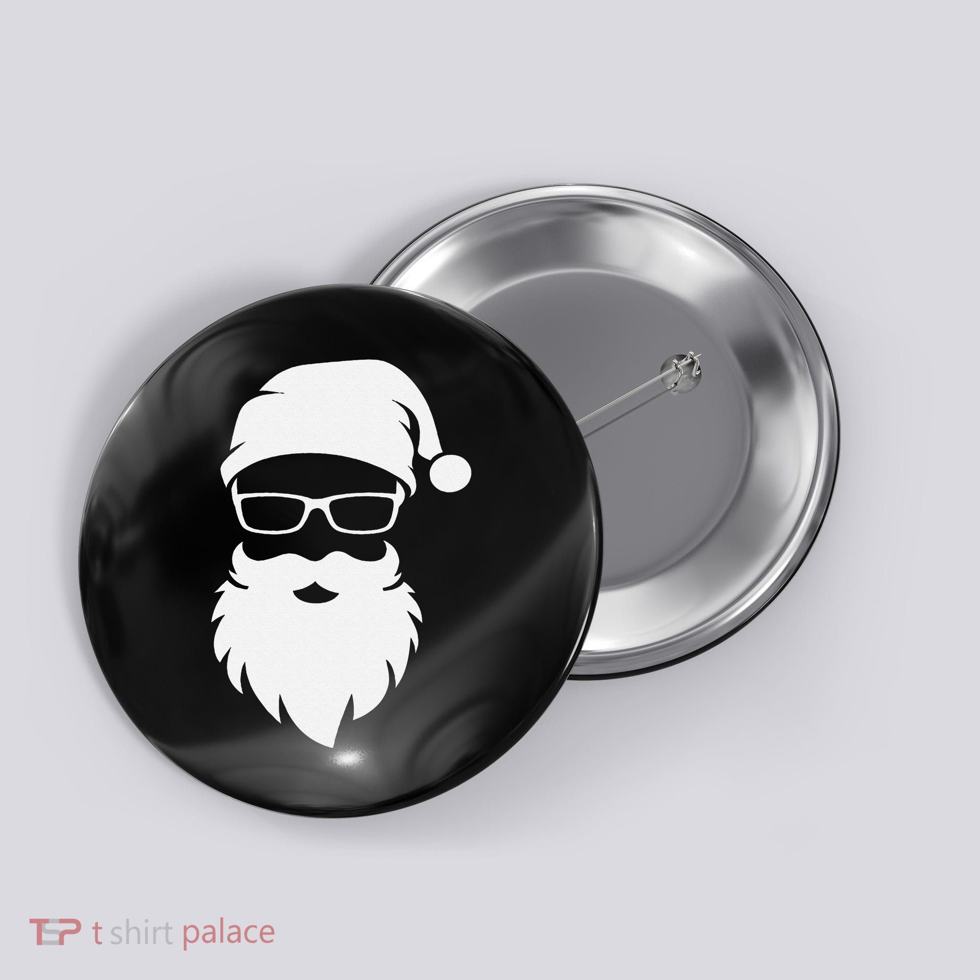 Funny Hipster Santa Last Minute Retro Christmas Matching Button