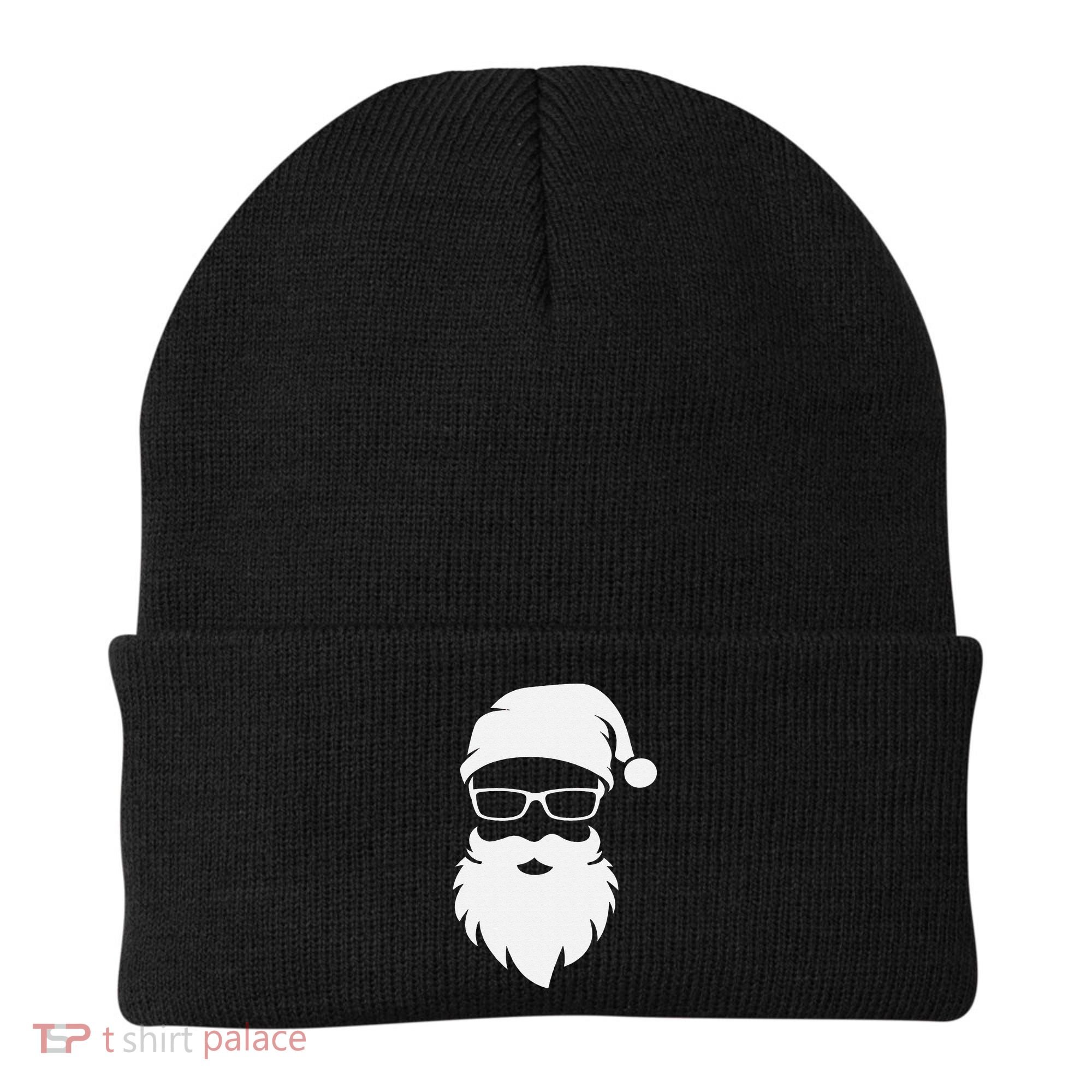 Funny Hipster Santa Last Minute Retro Christmas Matching Beanie