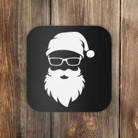 Funny Hipster Santa Last Minute Retro Christmas Matching Coaster thumb 0