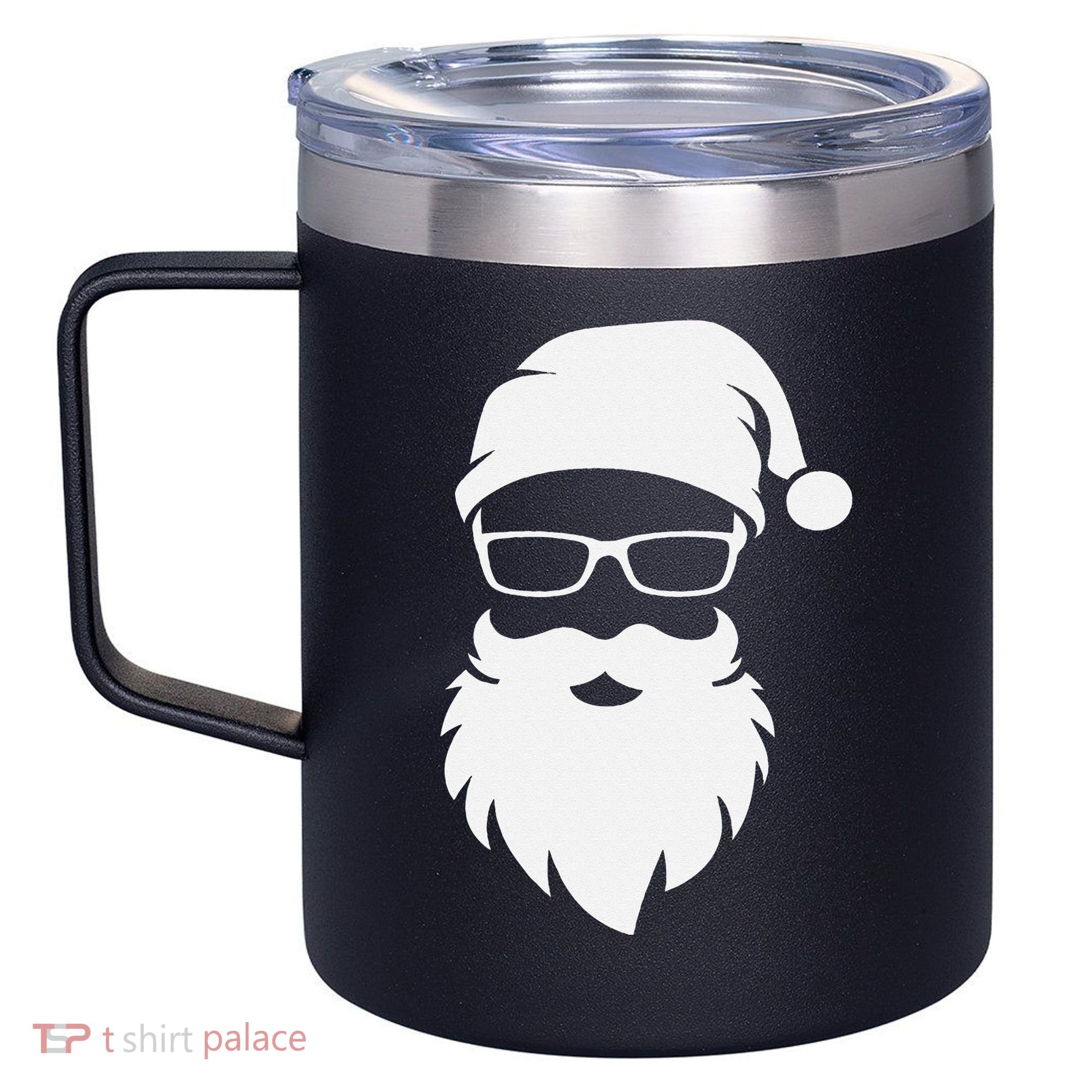 Funny Hipster Santa Last Minute Retro Christmas Matching 12oz Stainless Steel Coffee Mug