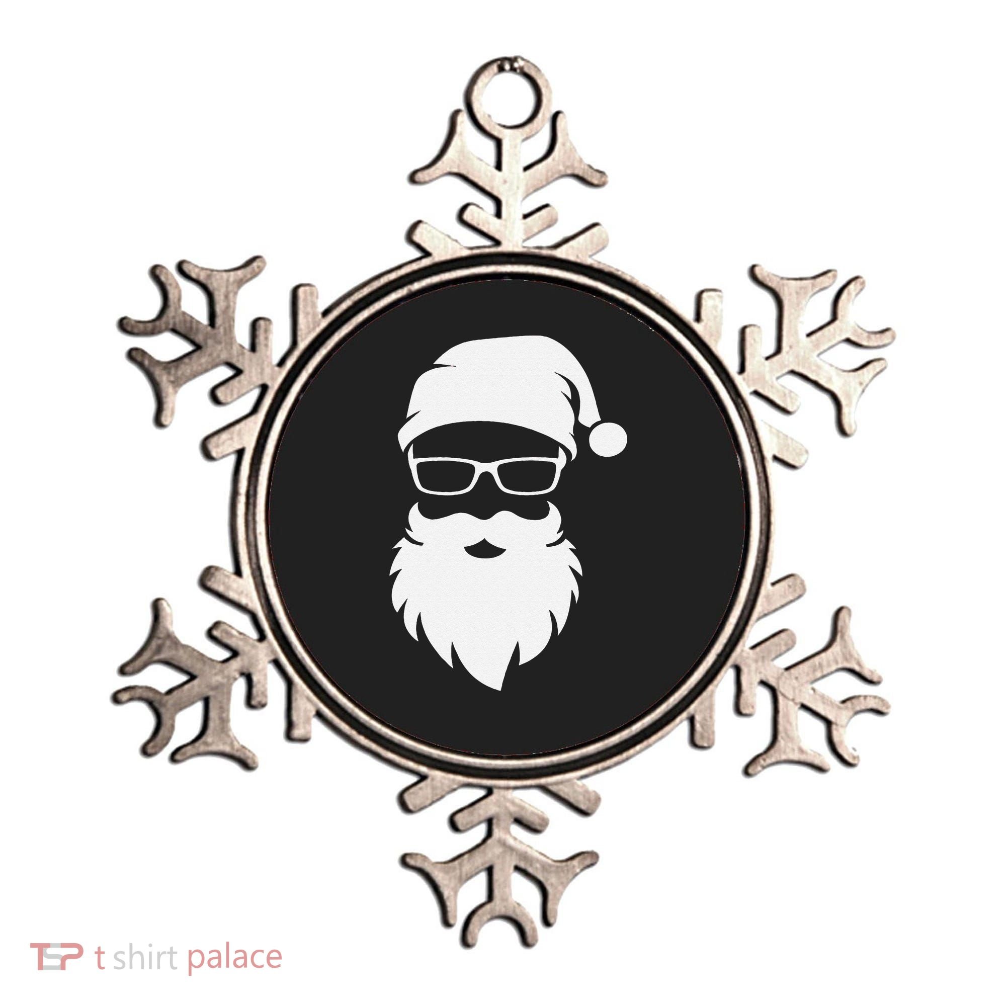 Funny Hipster Santa Last Minute Retro Christmas Matching Ornament