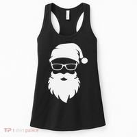 Funny Hipster Santa Last Minute Retro Christmas Matching Women's Tank Top thumb 0