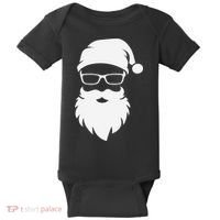 Funny Hipster Santa Last Minute Retro Christmas Matching Baby Bodysuit thumb 0