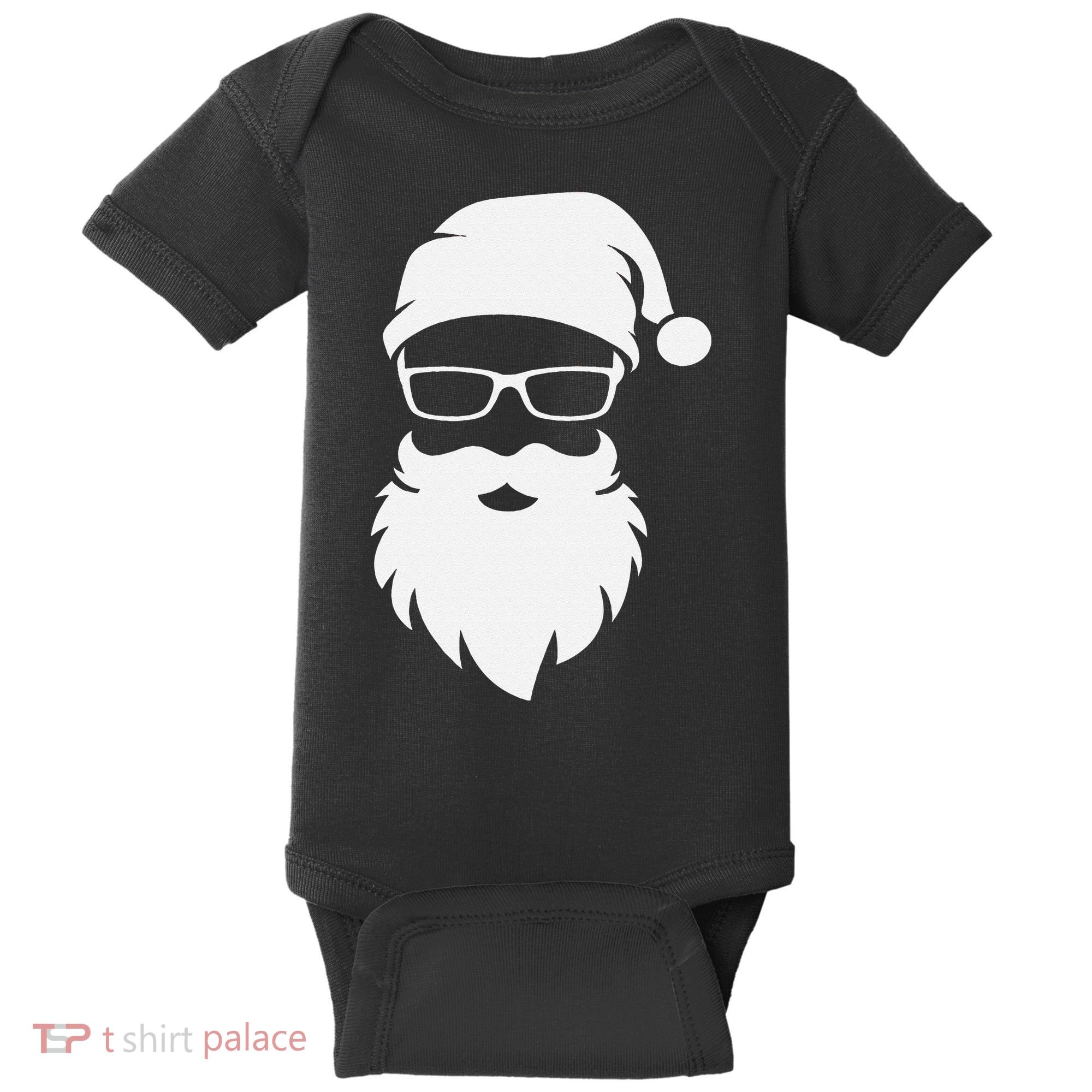 Funny Hipster Santa Last Minute Retro Christmas Matching Baby Bodysuit