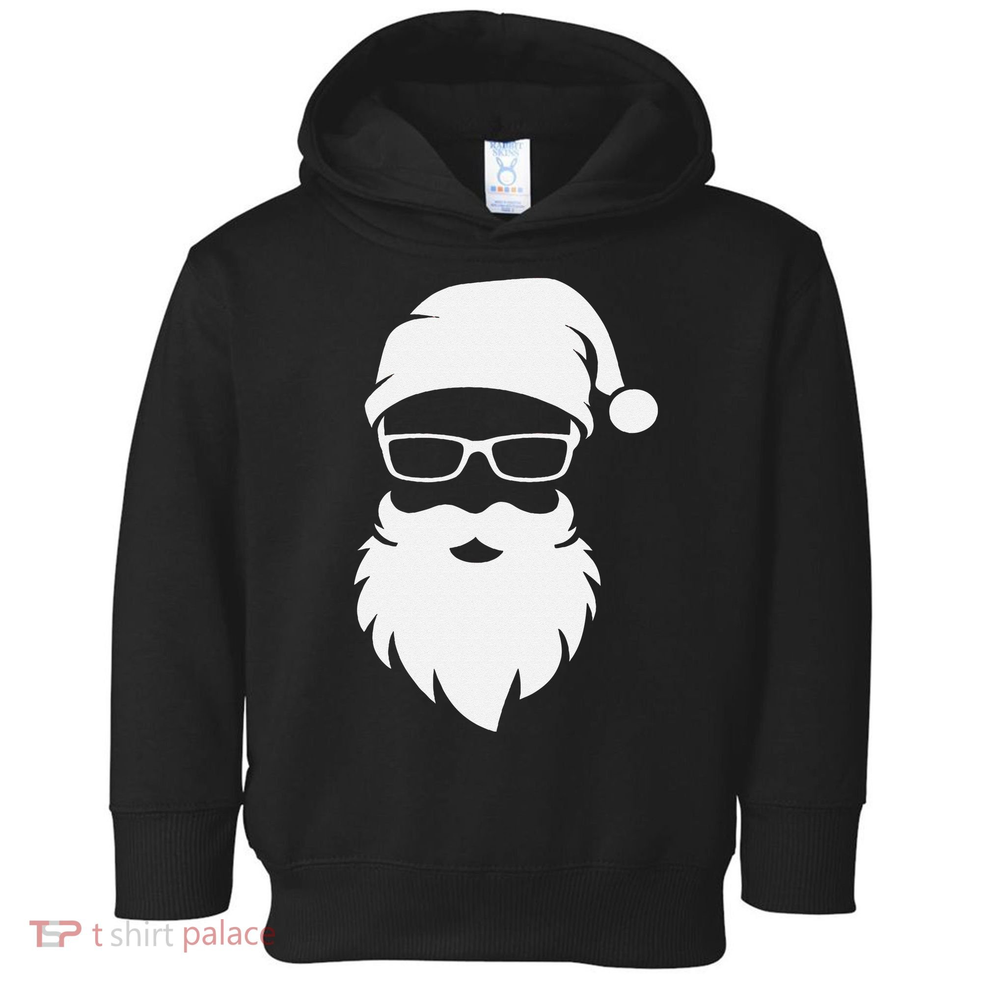 Funny Hipster Santa Last Minute Retro Christmas Matching Toddler Hoodie