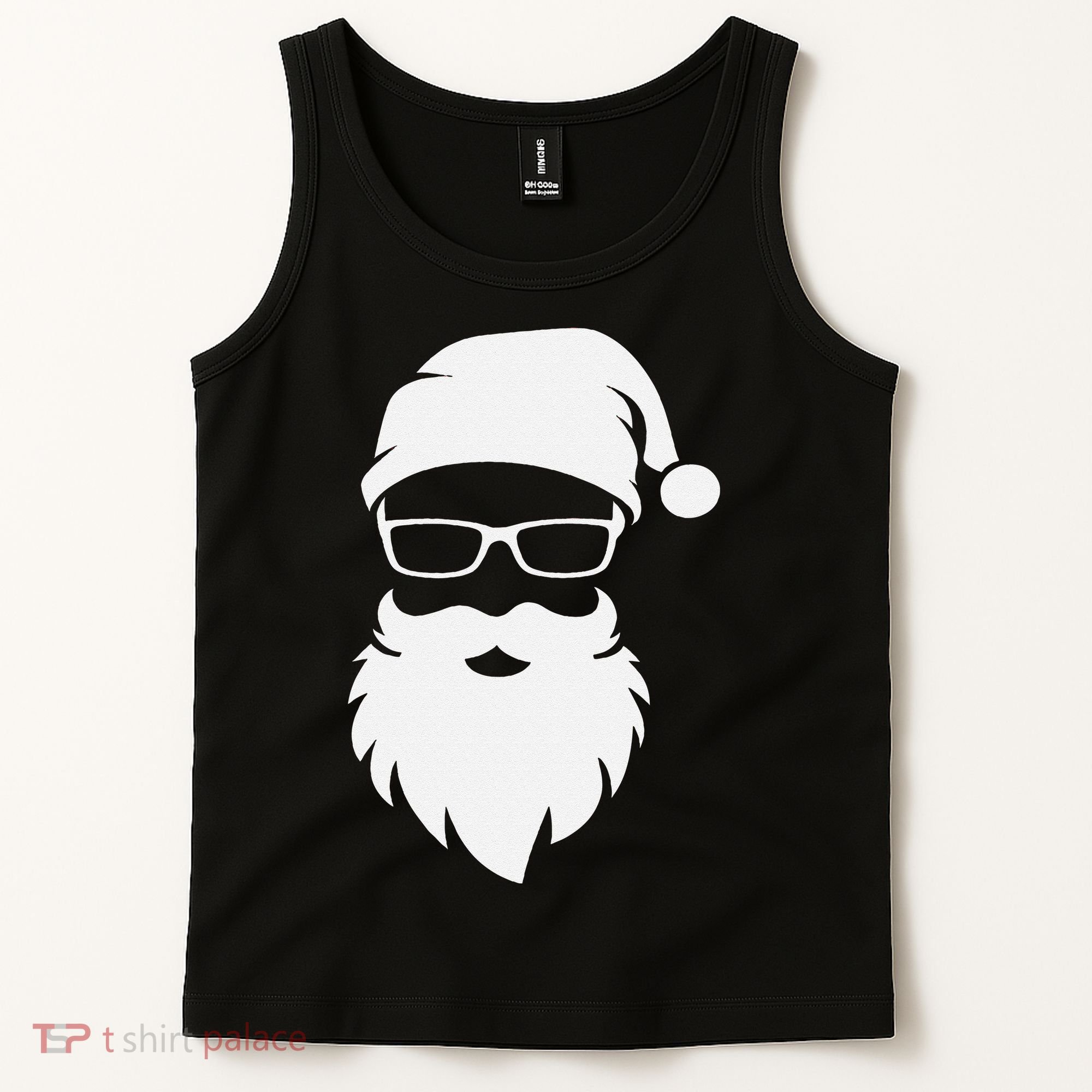 Funny Hipster Santa Last Minute Retro Christmas Matching Tank Top