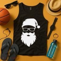 Funny Hipster Santa Last Minute Retro Christmas Matching Tank Top thumb 4