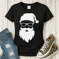 Funny Hipster Santa Last Minute Retro Christmas Matching Women's T-Shirt thumb 3