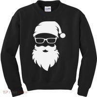 Funny Hipster Santa Last Minute Retro Christmas Matching Kids Sweatshirt thumb 0