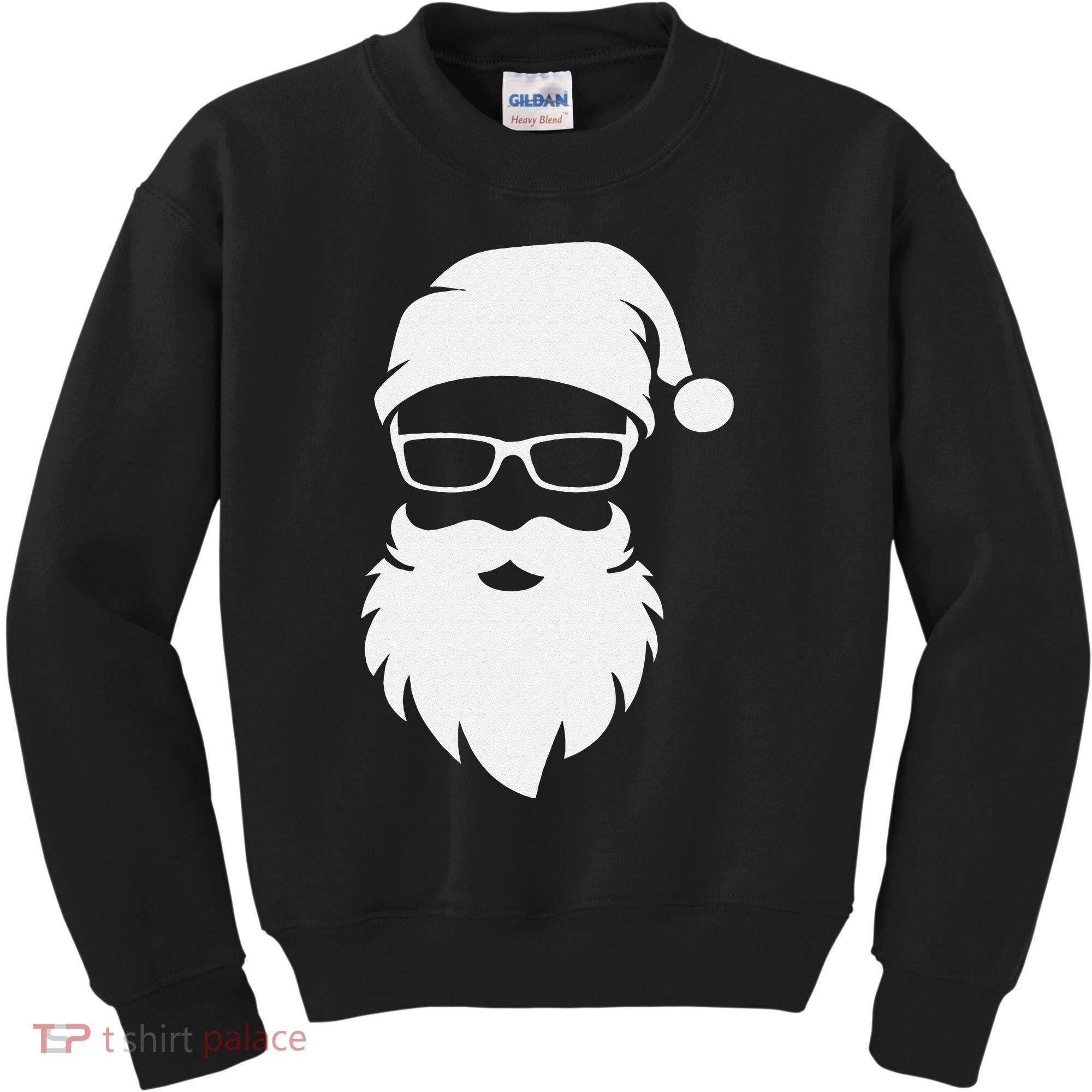 Funny Hipster Santa Last Minute Retro Christmas Matching Kids Sweatshirt