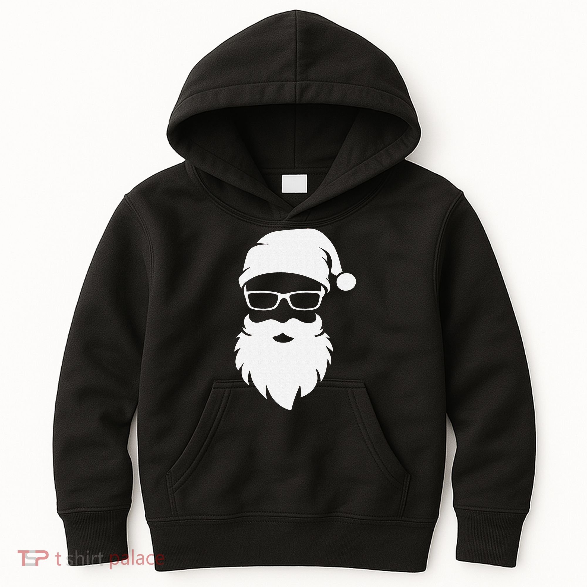 Funny Hipster Santa Last Minute Retro Christmas Matching Kids Hoodie