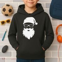 Funny Hipster Santa Last Minute Retro Christmas Matching Kids Hoodie thumb 2