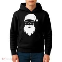 Funny Hipster Santa Last Minute Retro Christmas Matching Kids Hoodie thumb 4