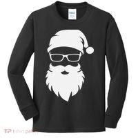 Funny Hipster Santa Last Minute Retro Christmas Matching Kids Long Sleeve Shirt thumb 0