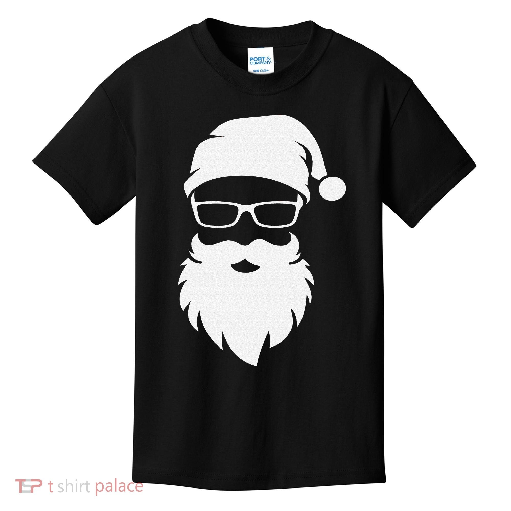 Funny Hipster Santa Last Minute Retro Christmas Matching Kids T-Shirt