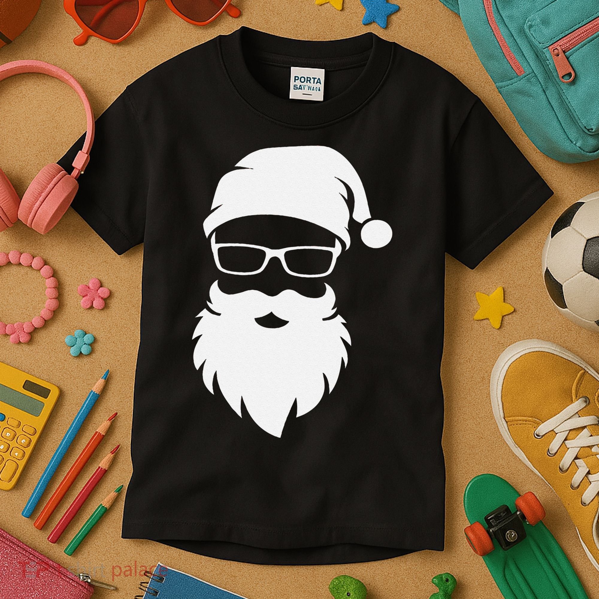 Funny Hipster Santa Last Minute Retro Christmas Matching Kids T-Shirt