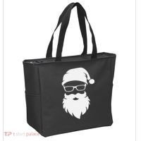Funny Hipster Santa Last Minute Retro Christmas Matching Tote Bag thumb 2