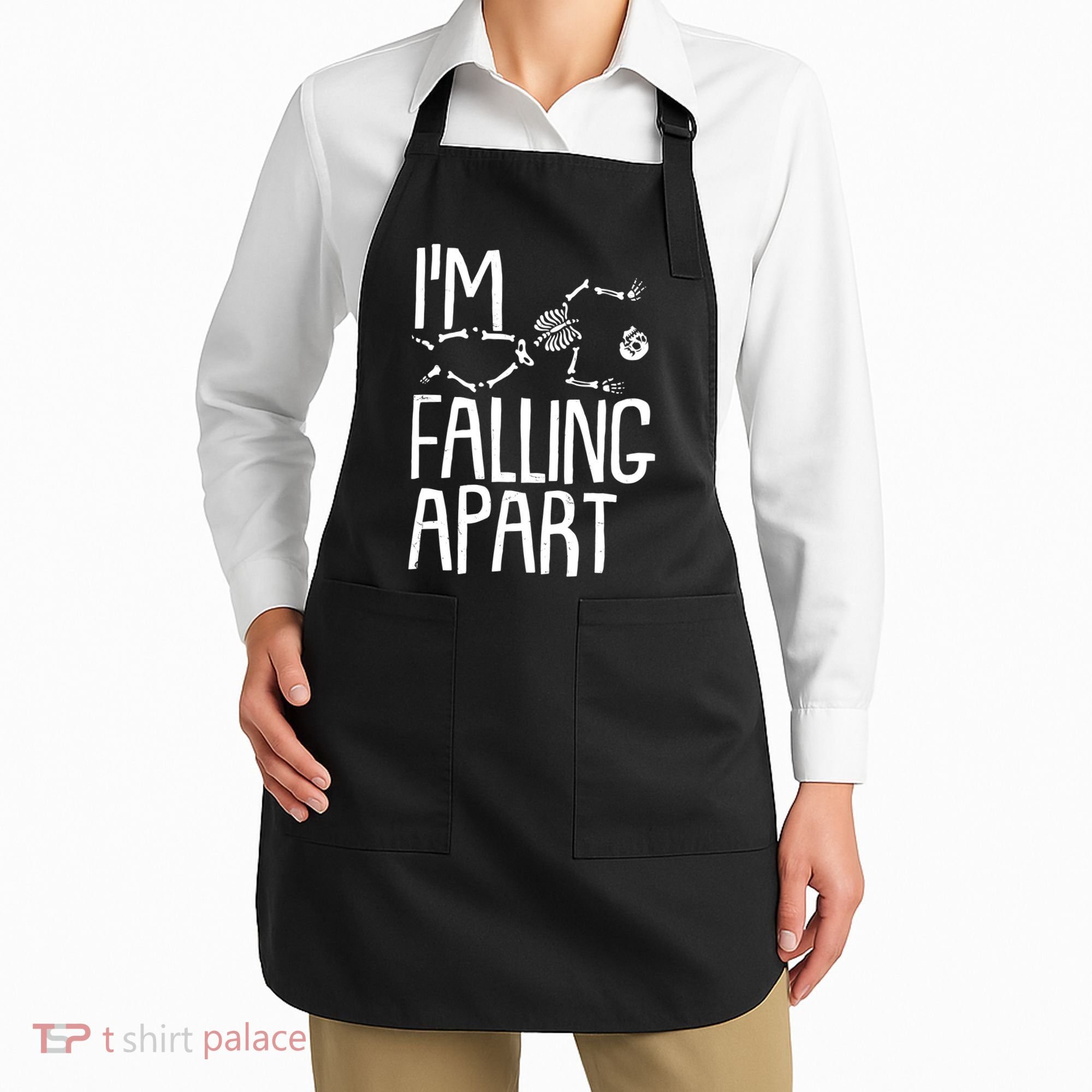 Funny Halloween Skeleton I'm Falling Apart Apron