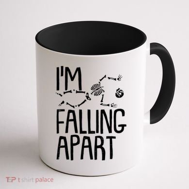 Funny Halloween Skeleton I'm Falling Apart Coffee Mug back