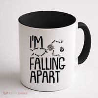 Funny Halloween Skeleton I'm Falling Apart Coffee Mug thumb 1