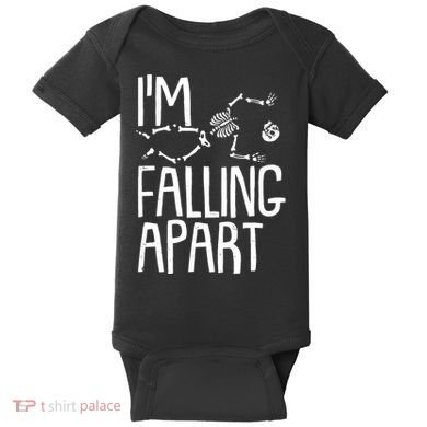 Funny Halloween Skeleton I'm Falling Apart Baby Bodysuit