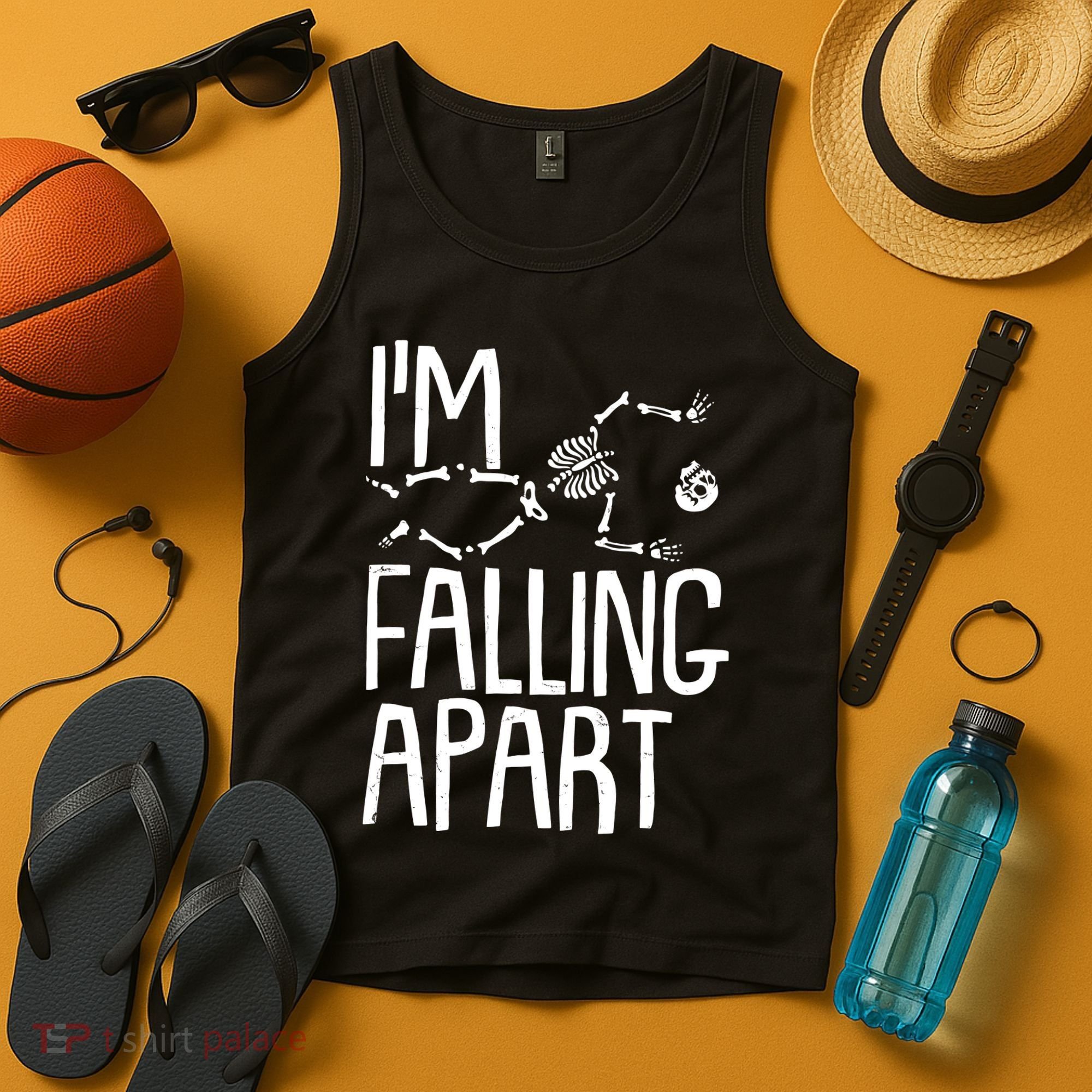 Funny Halloween Skeleton I'm Falling Apart Tank Top