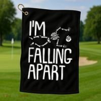 Funny Halloween Skeleton I'm Falling Apart Golf Towel thumb 1