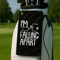 Funny Halloween Skeleton I'm Falling Apart Golf Towel thumb 2