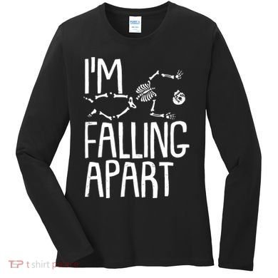 Funny Halloween Skeleton I'm Falling Apart Women's Long Sleeve Shirt