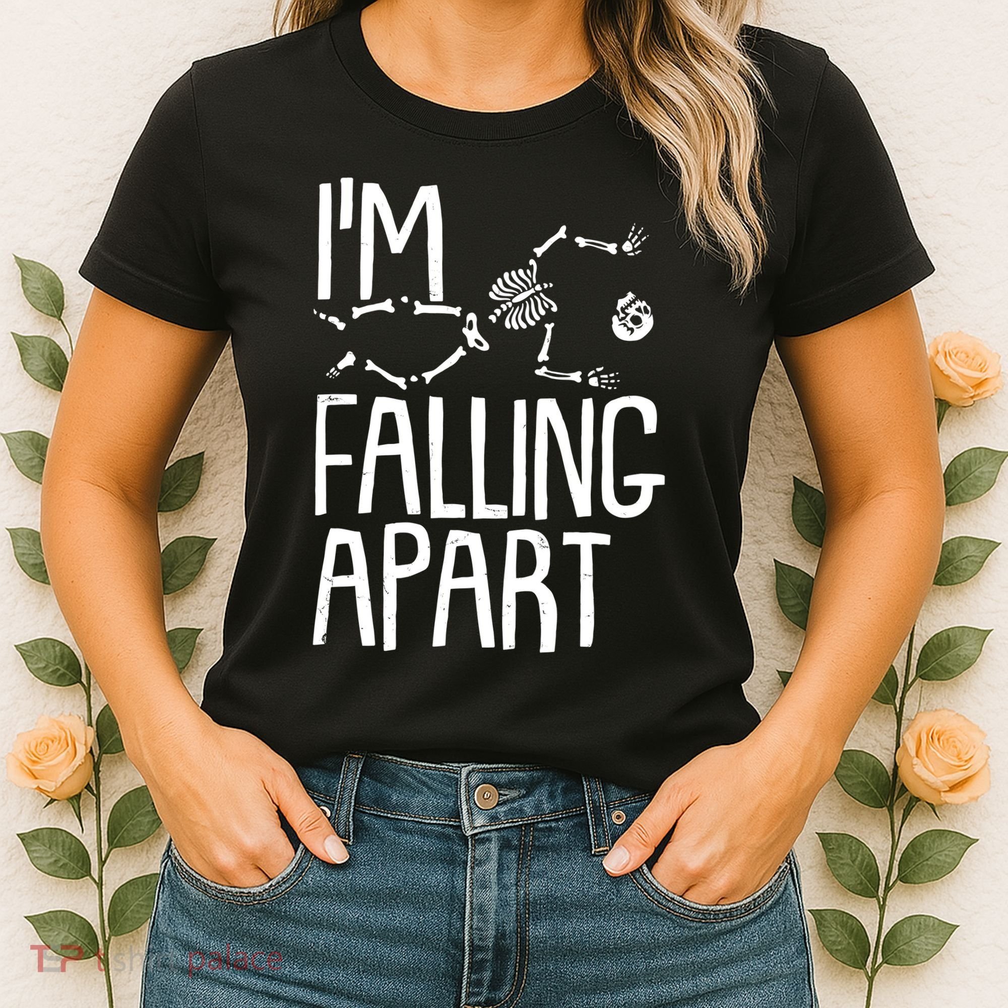 Funny Halloween Skeleton I'm Falling Apart Women's T-Shirt