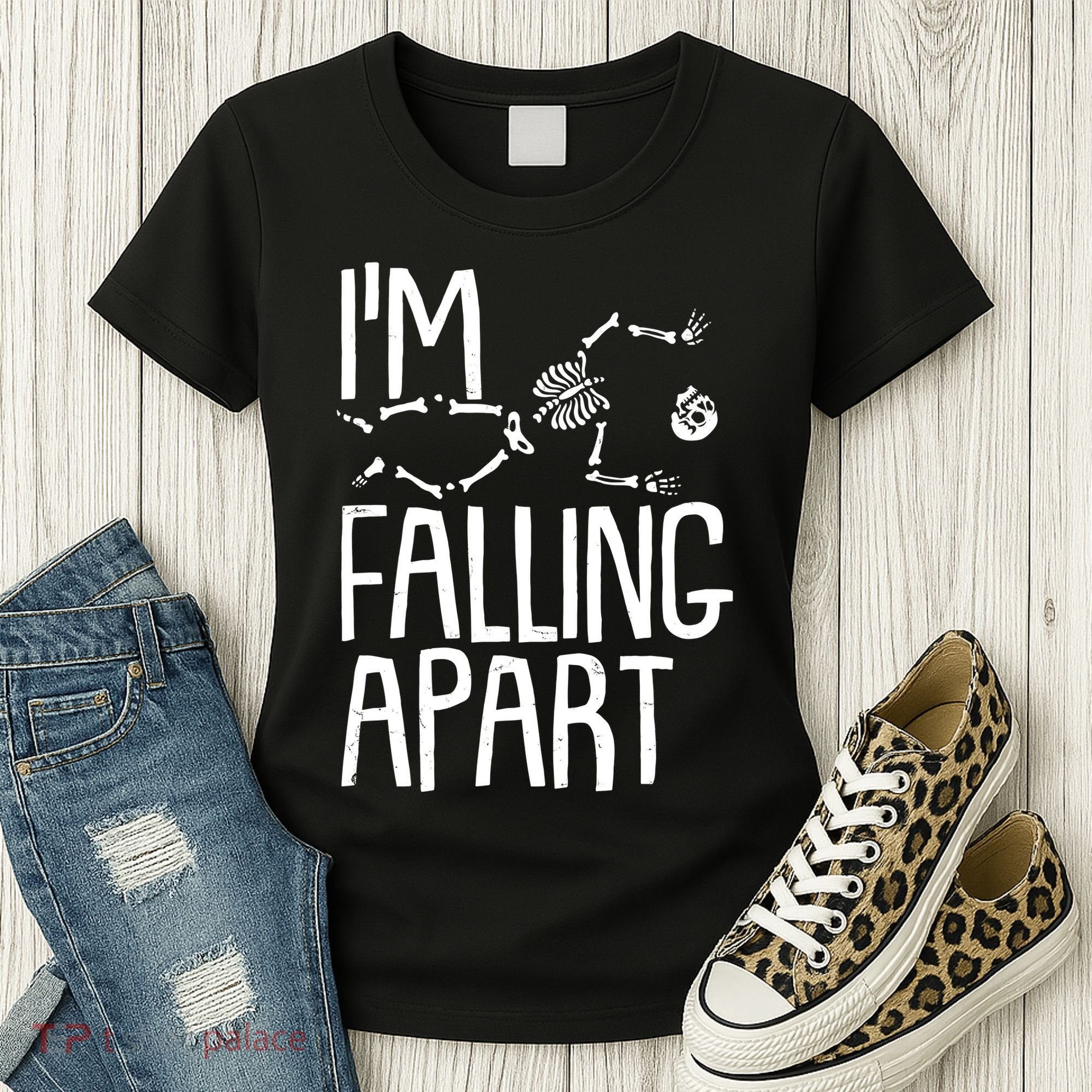 Funny Halloween Skeleton I'm Falling Apart Women's T-Shirt