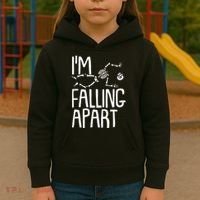 Funny Halloween Skeleton I'm Falling Apart Kids Hoodie thumb 3