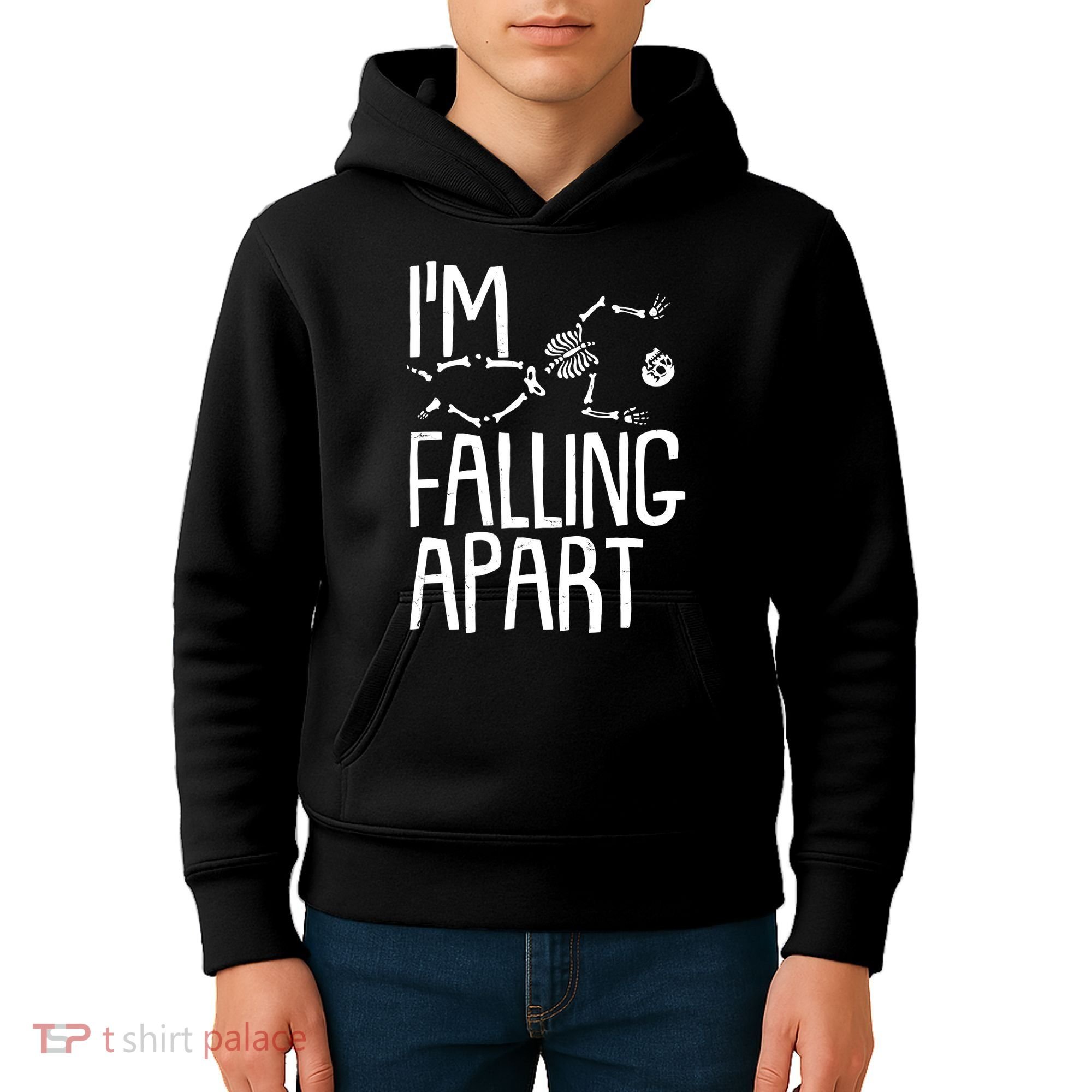 Funny Halloween Skeleton I'm Falling Apart Kids Hoodie