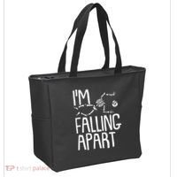 Funny Halloween Skeleton I'm Falling Apart Tote Bag thumb 2