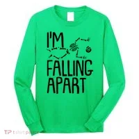 Funny Halloween Skeleton I'm Falling Apart Long Sleeve Shirt thumb 0