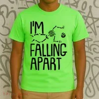 Funny Halloween Skeleton I'm Falling Apart T-Shirt thumb 3