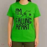 Funny Halloween Skeleton I'm Falling Apart T-Shirt thumb 4