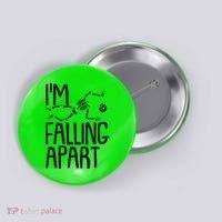 Funny Halloween Skeleton I'm Falling Apart Button thumb 0