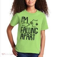 Funny Halloween Skeleton I'm Falling Apart Kids T-Shirt thumb 2