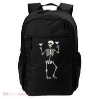 Funny Halloween Skeleton Drinking Martini Cocktail Backpack thumb 0